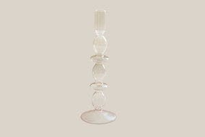 Gabrielle Glass Taper Candle Holder Pink