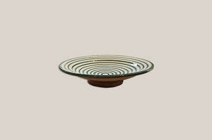 Ceramic Plate Striped Green