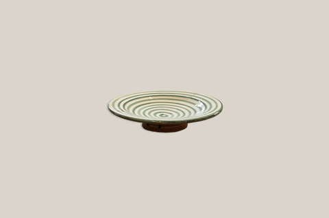 Ceramic Small Plate Striped Green